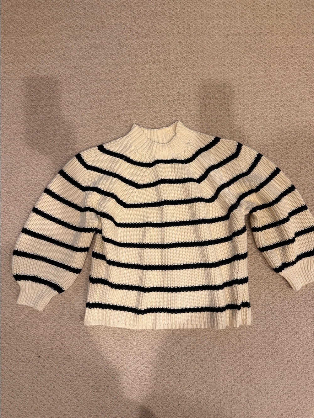 Apiece apart - Cream and Black Striped Women's Sweater size M